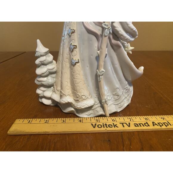 Vintage Porcelain Santa Claus Figurine Gold Trim 10.5” Tall Christmas Delights - Picture 5 of 6